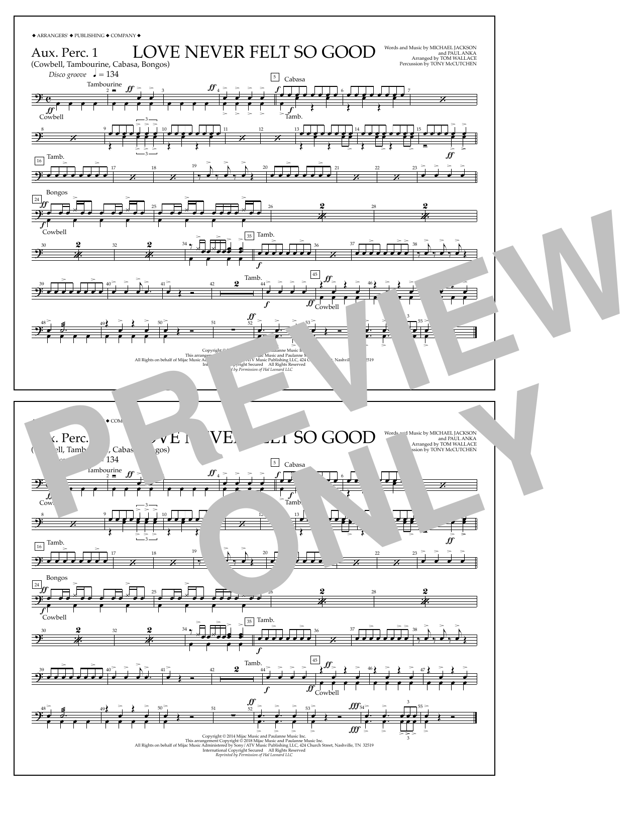 Produktbild zu: Love Never Felt So Good - Aux. Perc. 1