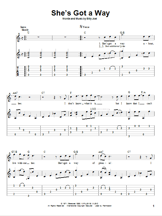 Produktgalerie: Seite 1 von 1 She's Got A Way, Billy Joel, Gitarre