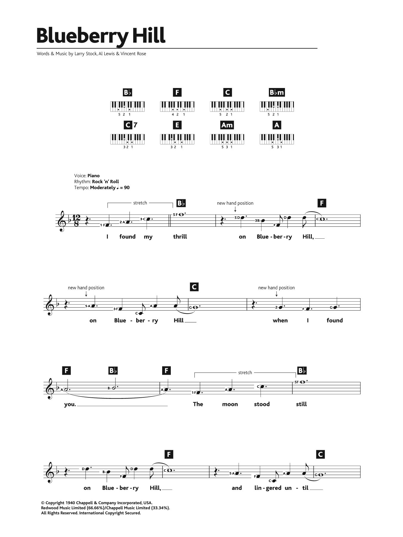 Produktgalerie: Seite 1 von 1 Blueberry Hill, Fats Domino, Klavier