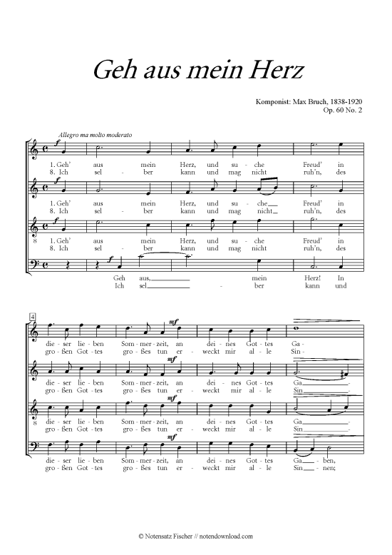 Product picture to: Geh aus mein Herz Max Bruch (op. 60 Nr. 2)