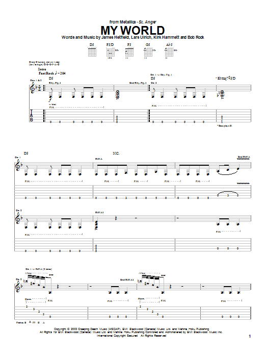 Produktgalerie: Seite 1 von 1 My World, Metallica, Gitarre