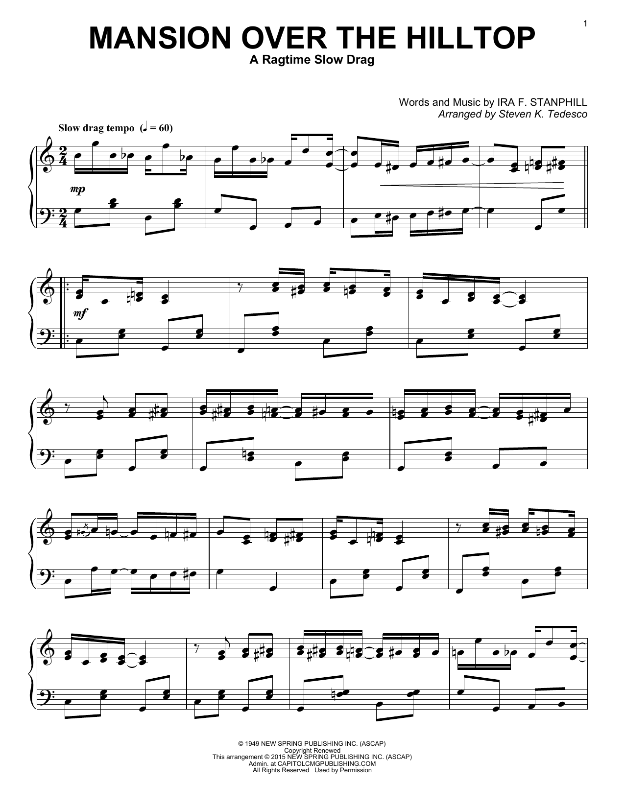 Produktbild zu: Mansion Over The Hilltop [Ragtime version]