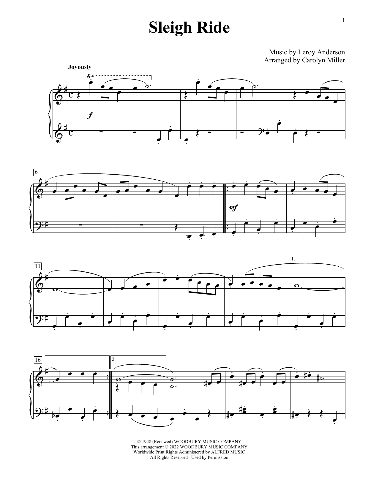Product picture to: Sleigh Ride (arr. Carolyn Miller)