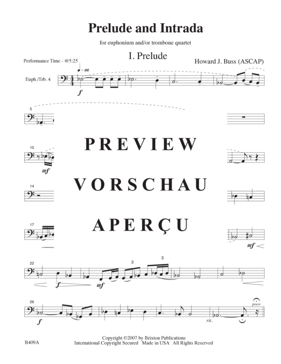 Product gallery: Page 21 of 21 Prelude and Intrada , , (4 euphonium or trombone quartet)