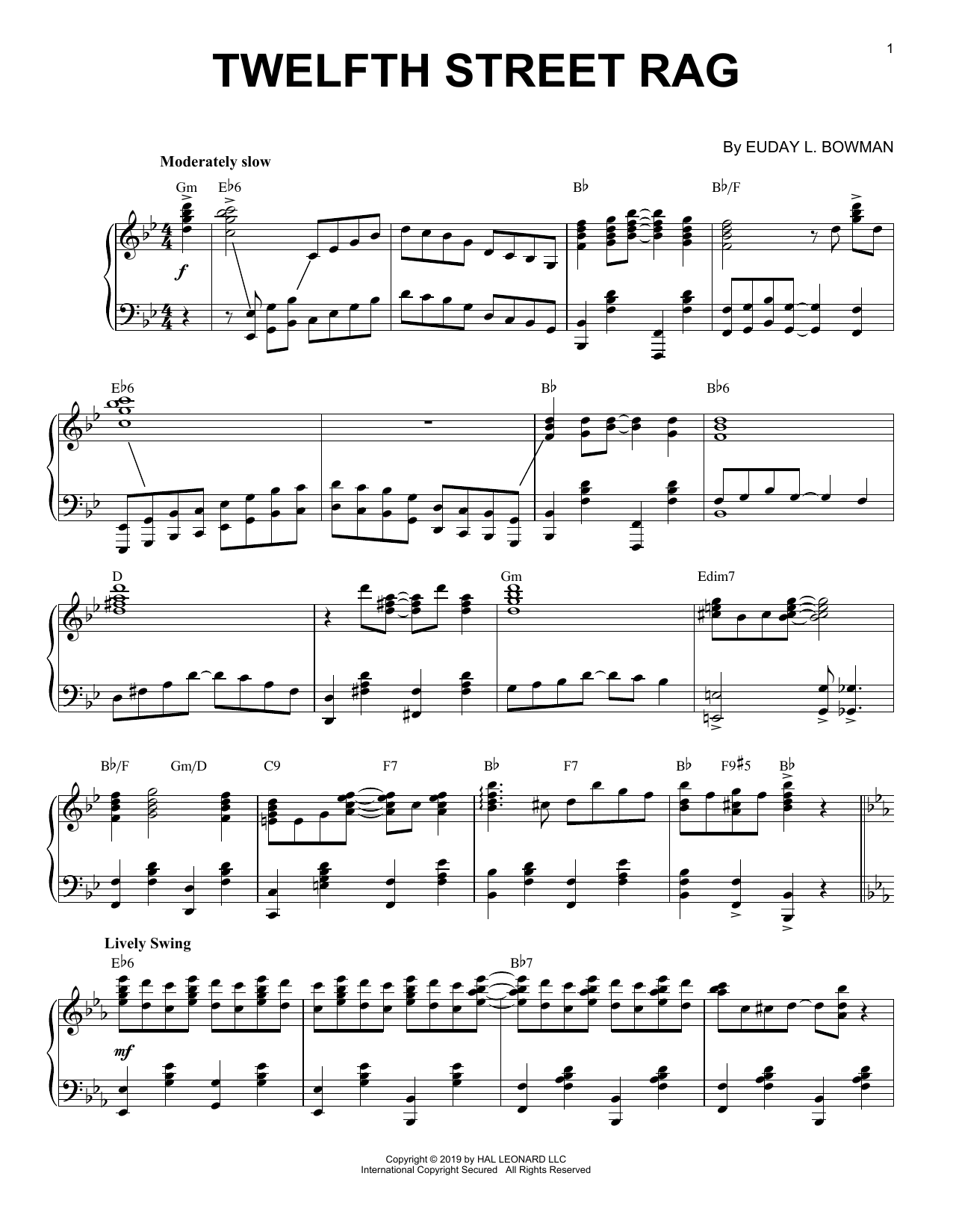 Produktbild zu: Twelfth Street Rag [Jazz version]