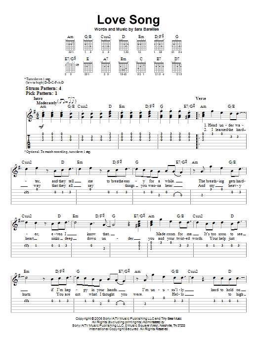 Product gallery: Page 1 of 1 Love Song, Sara Bareilles