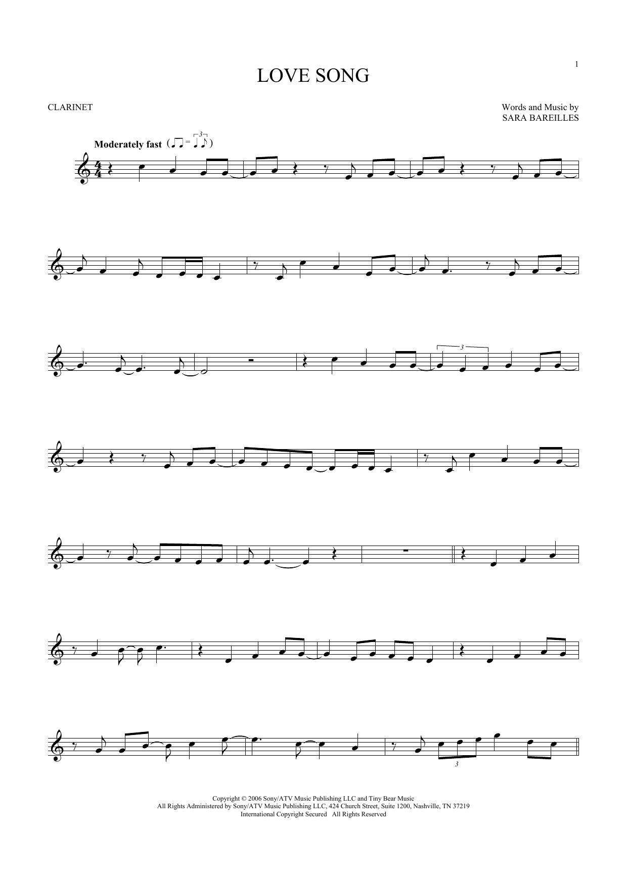 Product gallery: Page 1 of 1 Love Song, Sara Bareilles