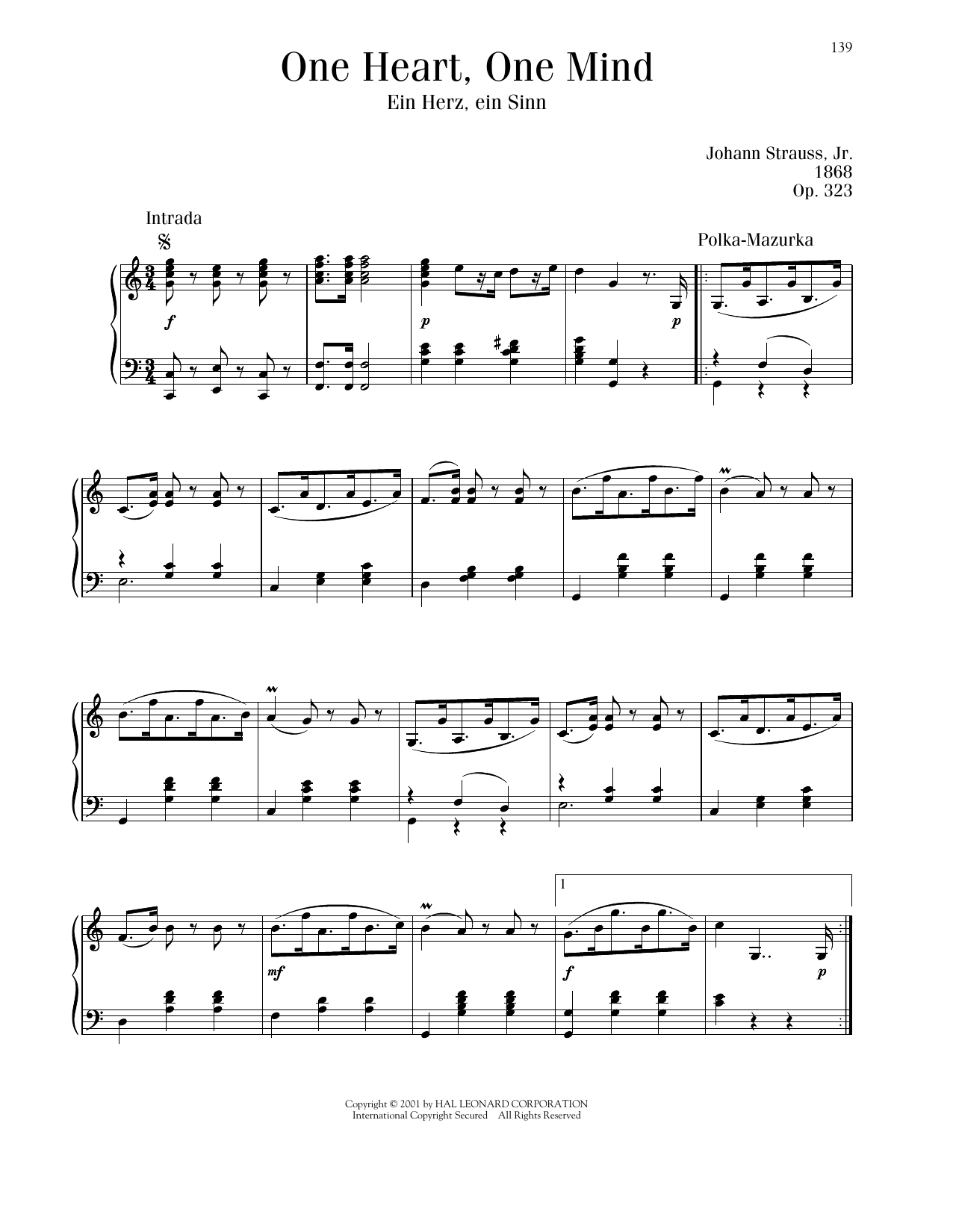 Product picture to: One Heart, One Mind, Op. 323