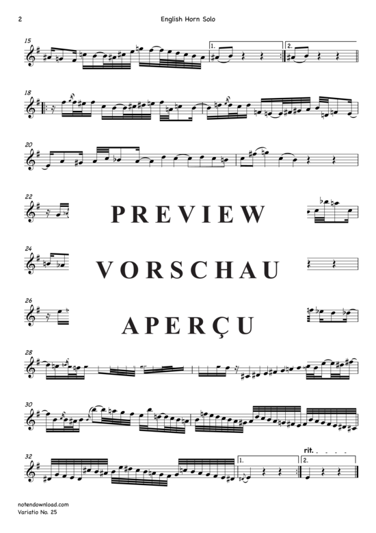 Produktgalerie: Seite 7 von 9 Variatio Nr. 25 (Goldberg-Variationen) , ,  (Englischhorn + Klavier/Orgel)
