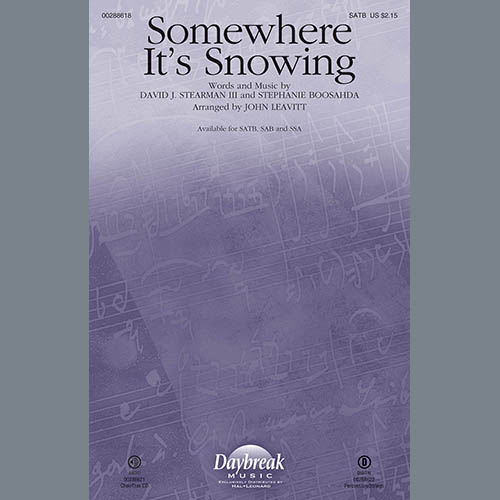 Product picture to: Somewhere It's Snowing (arr. John Leavitt)