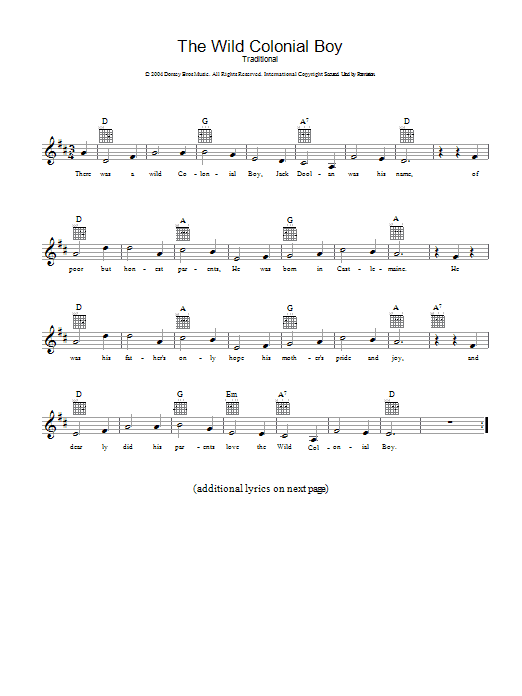 Produktgalerie: Seite 1 von 1 The Wild Colonial Boy, Australian Folksong, Melodieinstrument