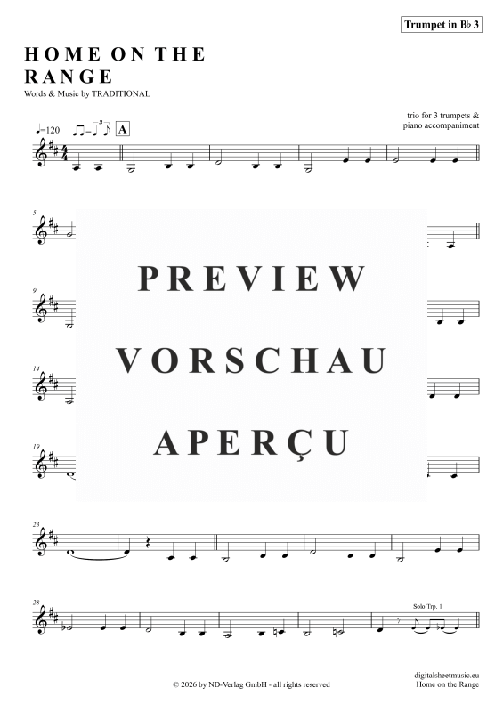 gallery: Home On The Range, American Folk Song, (Trompeten Trio + Klavier)