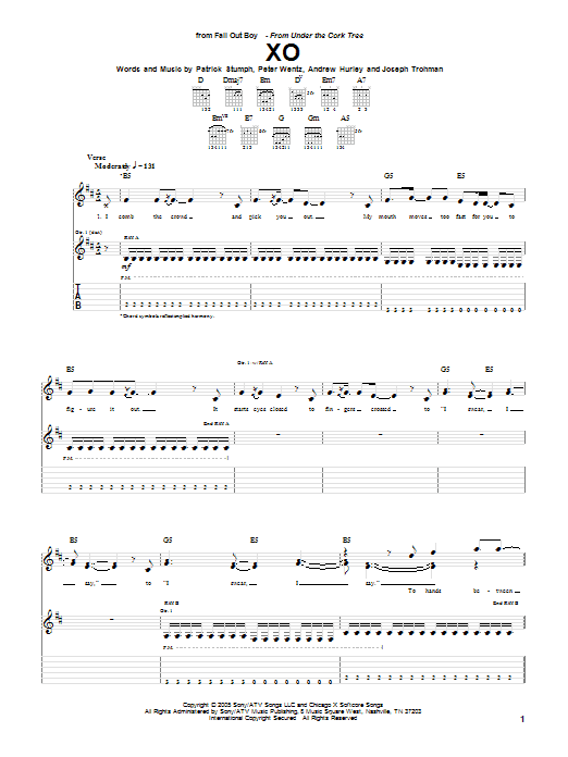 Produktgalerie: Seite 1 von 1 XO, Fall Out Boy, Gitarre