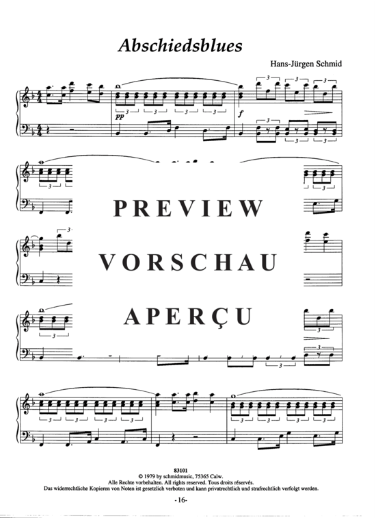 Product gallery: Page 3 of 5 Abschiedsblues , , Piano Solo