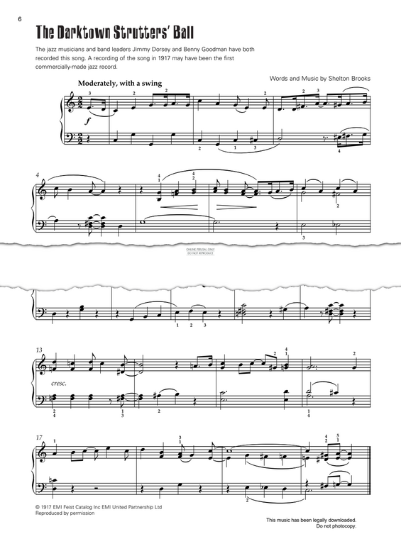 Produktgalerie: Seite 1 von 1 The Darktown Strutters' Ball, Shelton Brooks, Klavier