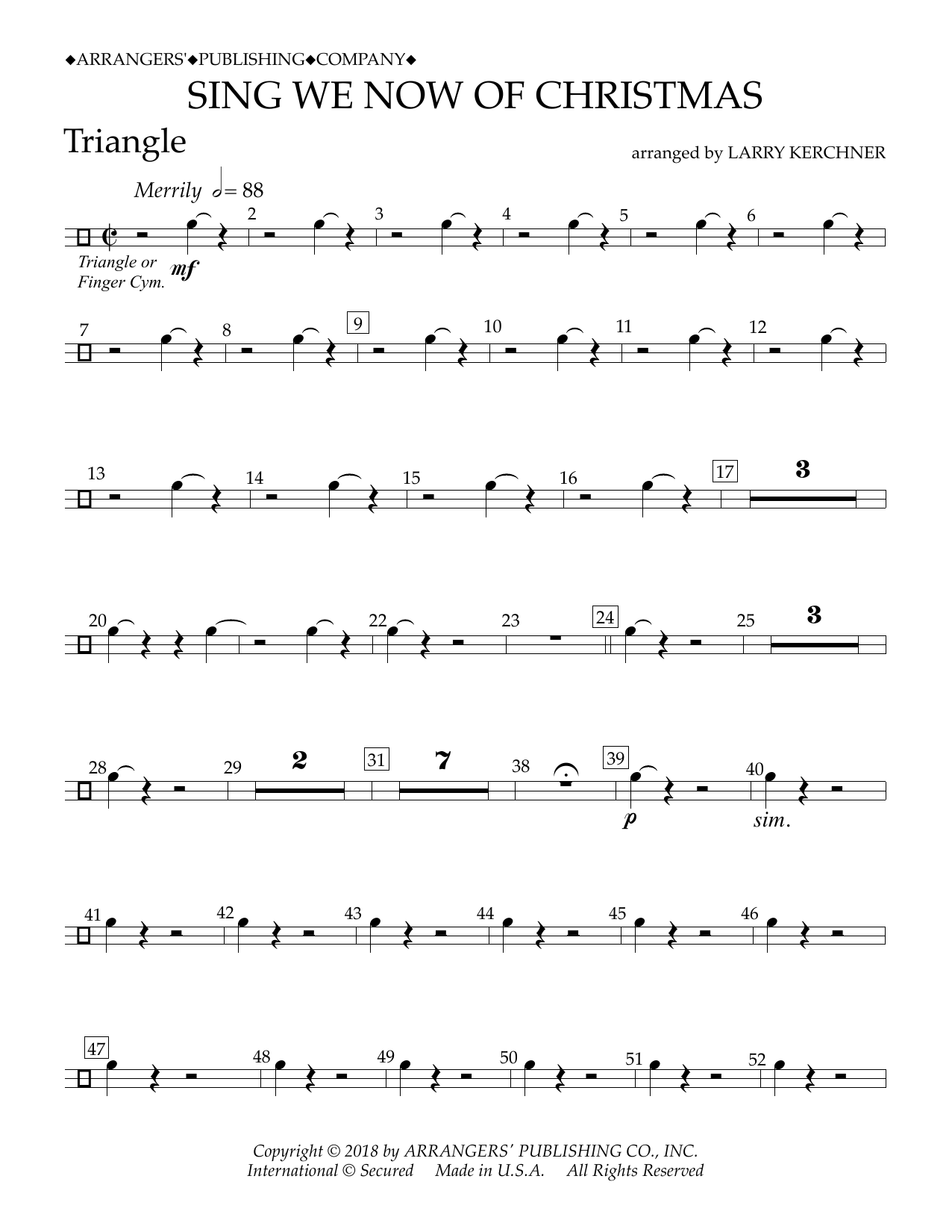Produktbild zu: Sing We Now of Christmas (arr. Larry Kerchner) - Triangle