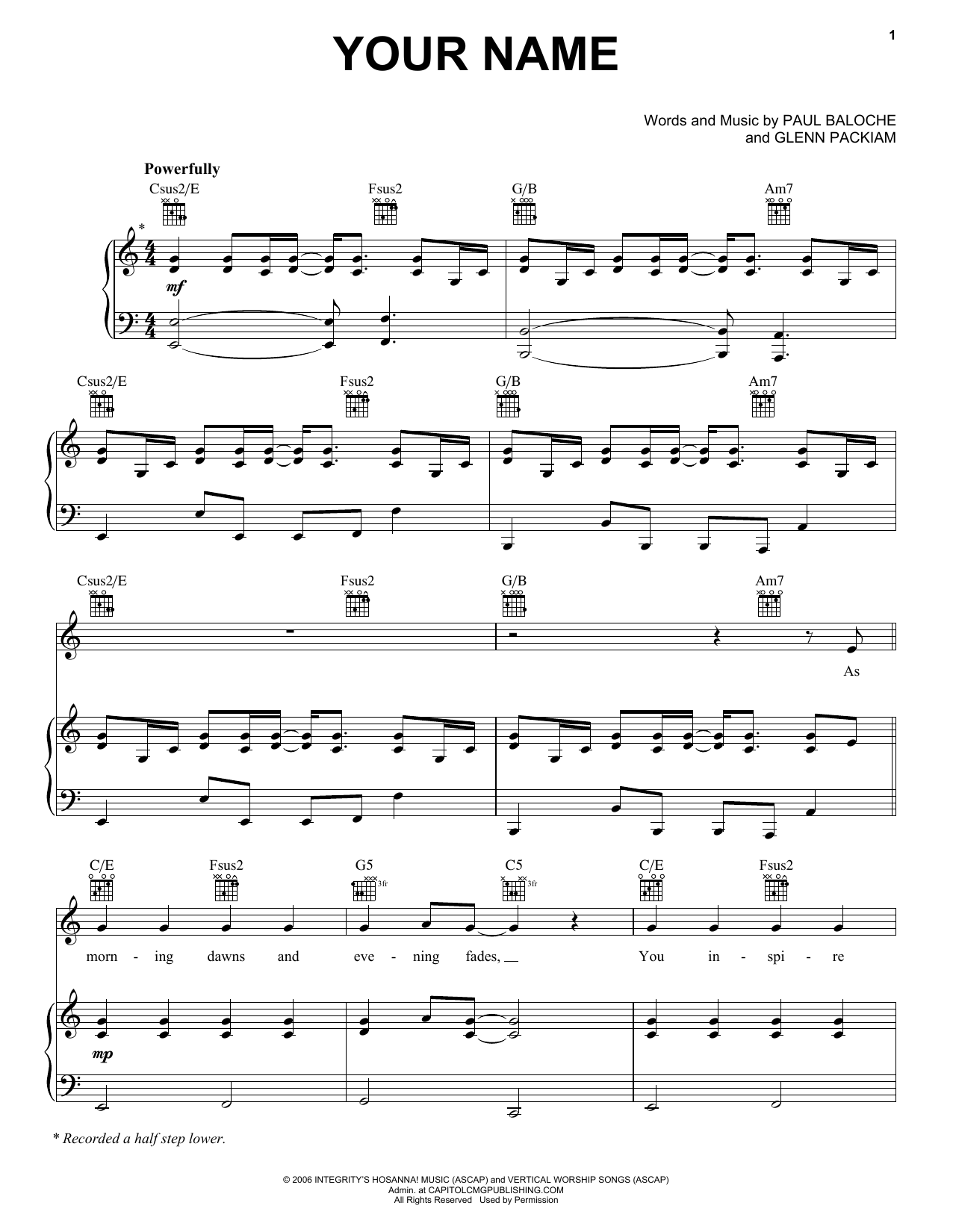 Product gallery: Page 1 of 1 Your Name, Paul Baloche