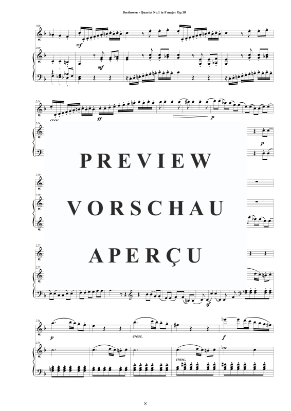 Produktgalerie: Seite 9 von 11 Quartet No.1 in F major Op.18 for Flute and Piano - Score and Part, , Querflöte und Klavier