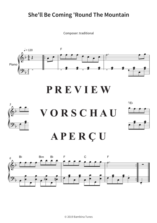 Produktgalerie: Seite 4 von 4 She´ll Be Coming ´Round The Mountain , , Klavier Solo