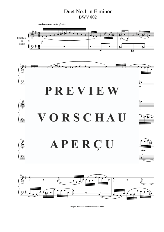 Produktgalerie: Seite 2 von 11 4 Duette BWV 802-805, , Cembalo/Klavier Solo