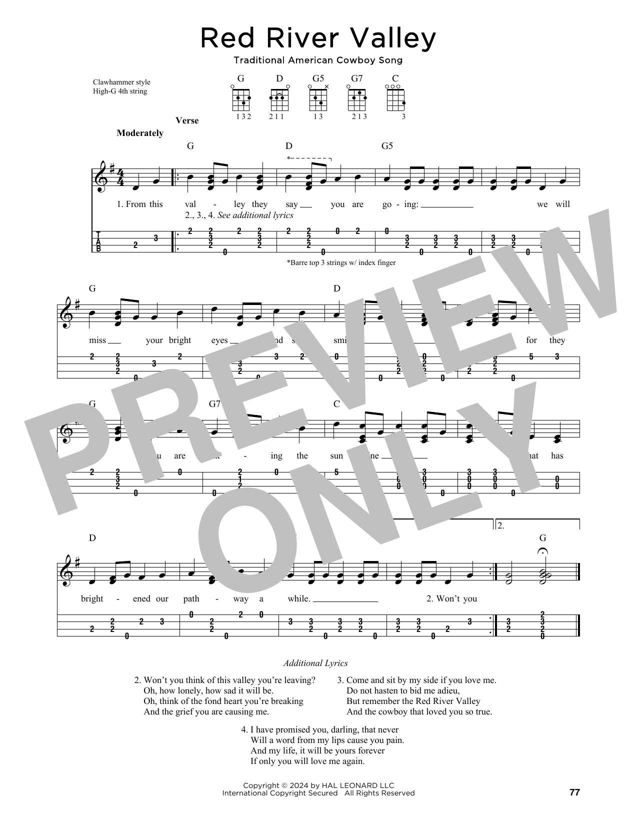 Product gallery: Page 1 of 1 The Red River Valley (arr. Jim Schustedt), Traditional American Cowboy So