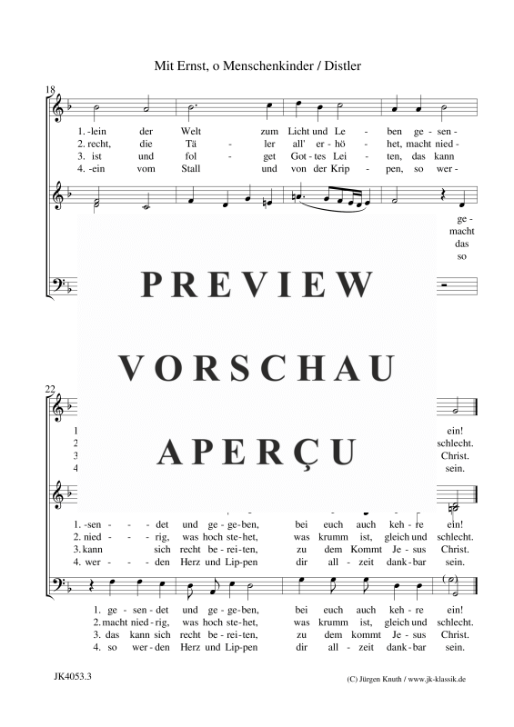 gallery: Mit Ernst, o Menschenkinder (Der Jahrkreis, Op.5 No.5), , (Gemischter Chor 3-stimmig SAM)