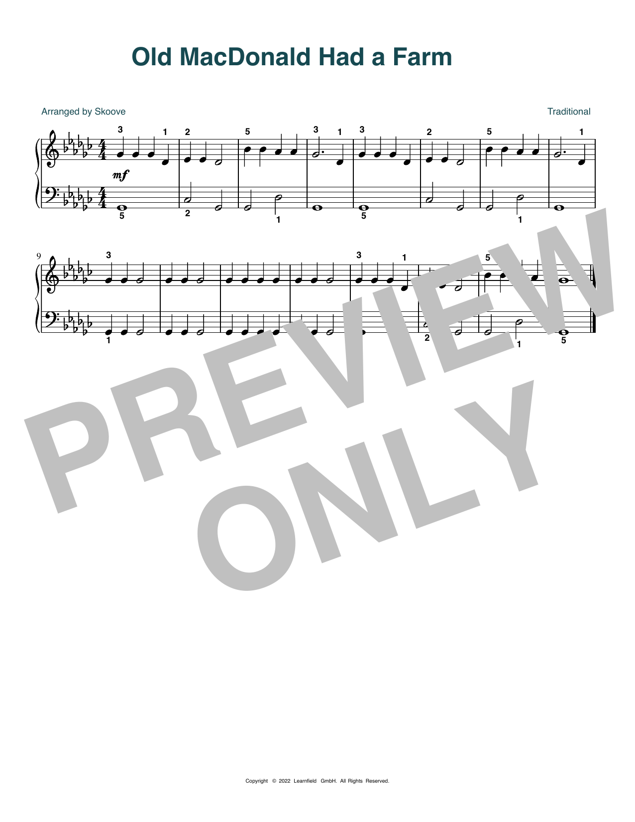 Produktbild zu: Old MacDonald Had A Farm (arr. Skoove)