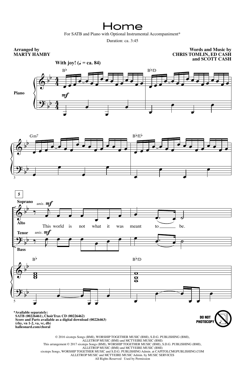 Product picture to: Home (arr. Marty Hamby)