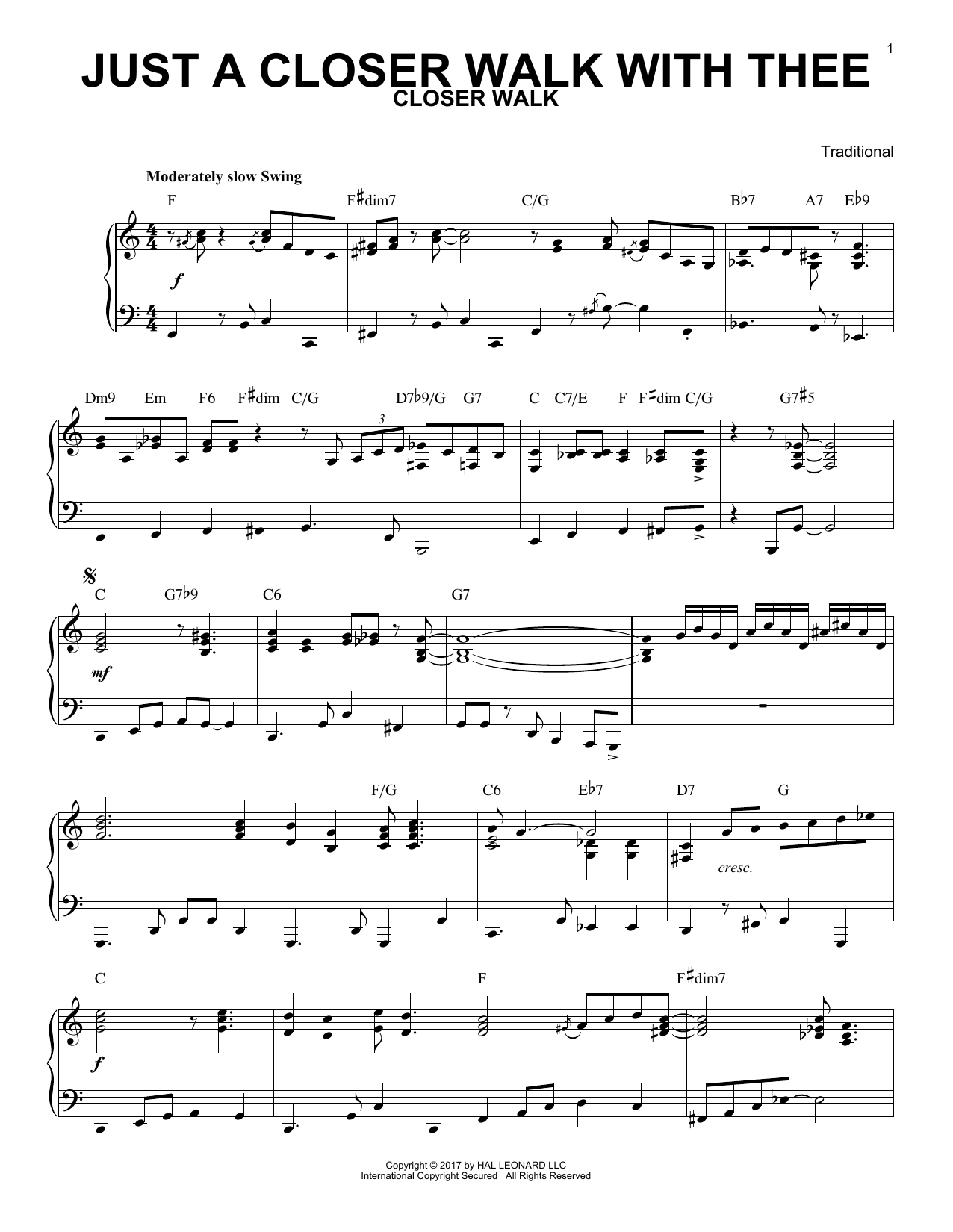 Product gallery: Page 1 of 1 Just A Closer Walk With Thee [Jazz version] (arr. Brent Edstrom), Traditional