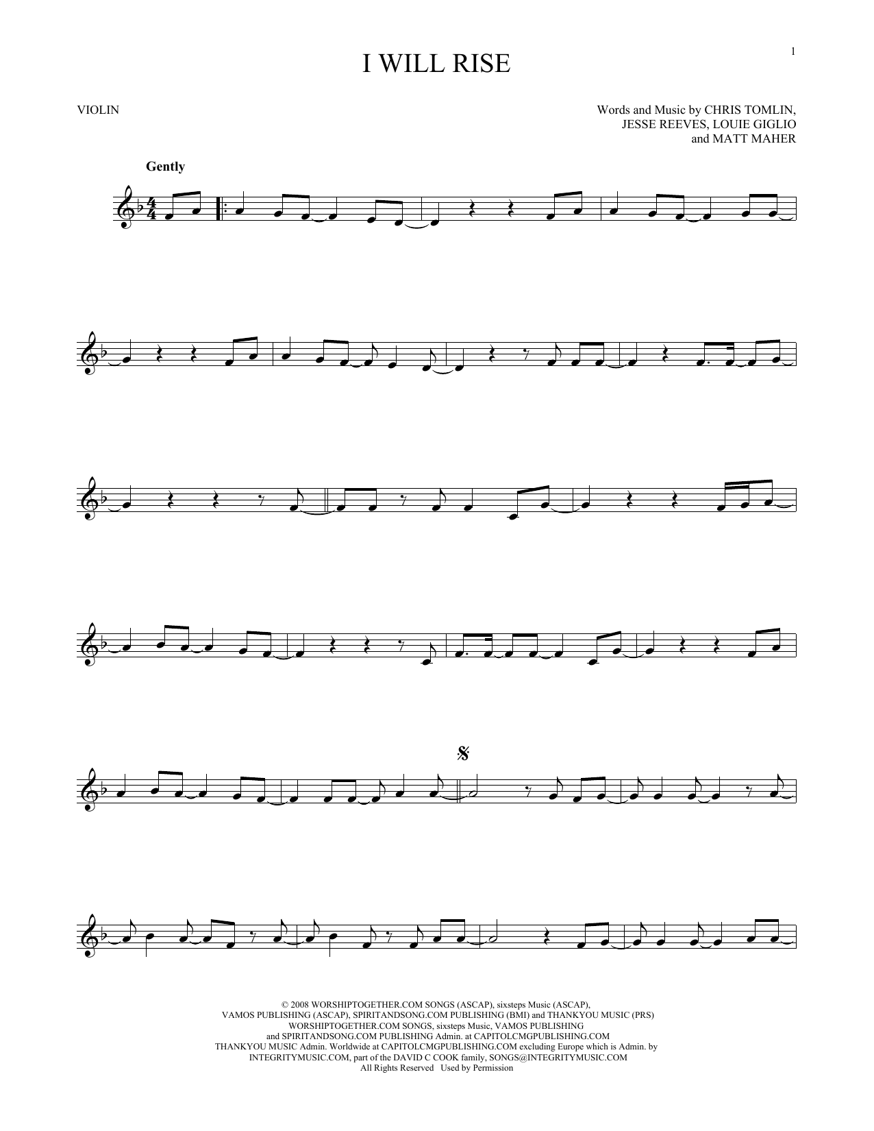 Product gallery: Page 1 of 1 I Will Rise, Chris Tomlin