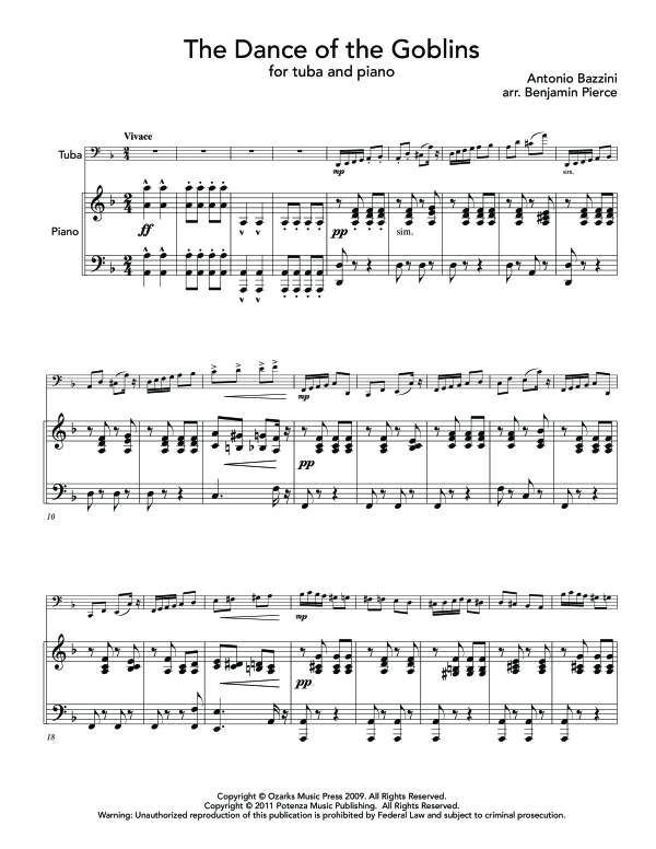Product gallery: Page 1 of 11 Dance of the Goblins, The, , (tuba and piano)