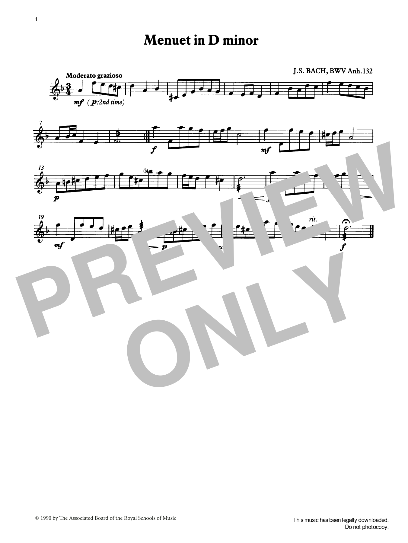 Produktgalerie: Seite 1 von 1 Menuet in D minor from Graded Music for Tuned Percussion, Book II, J. S. Bach, Percussion