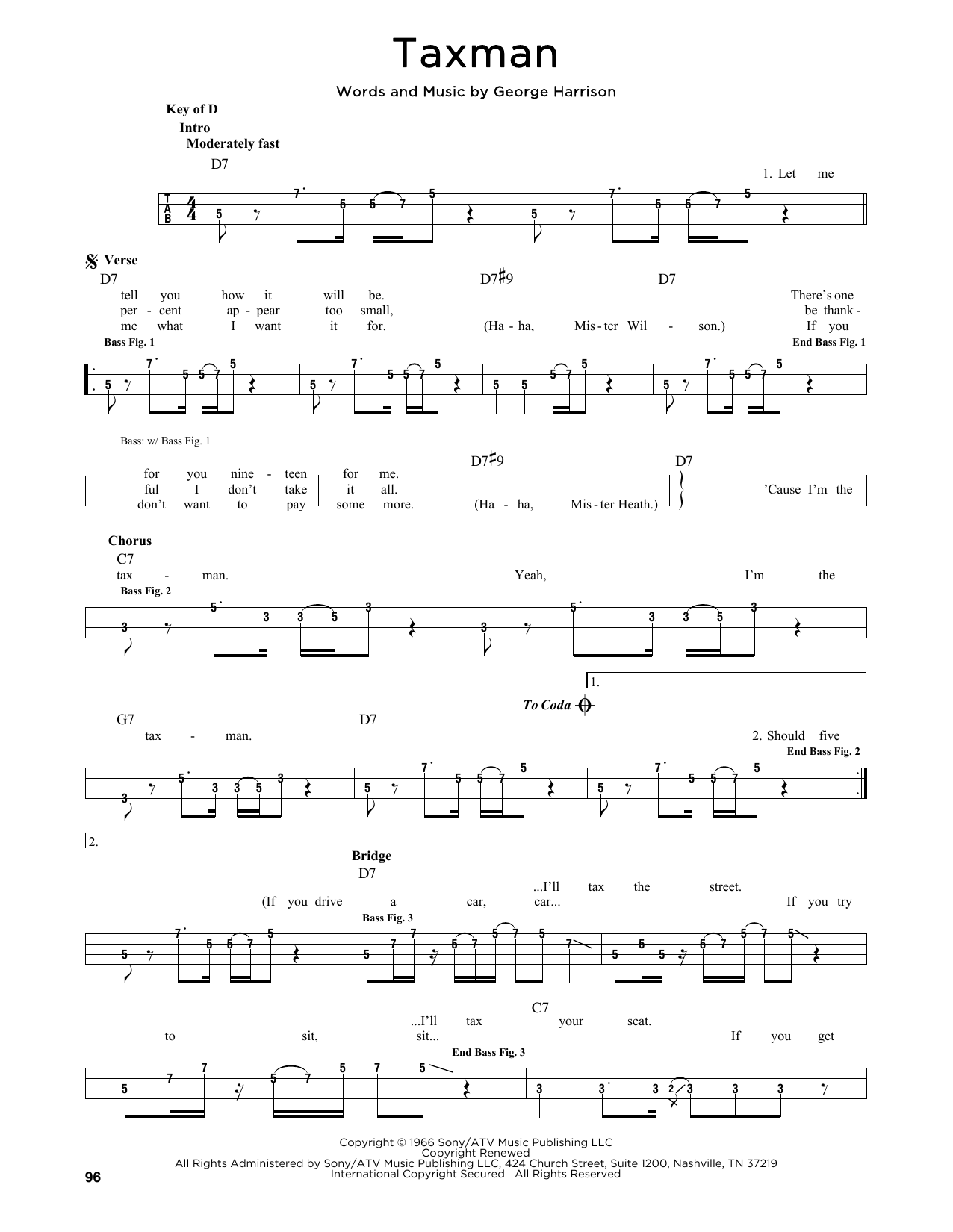 Produktgalerie: Seite 1 von 1 Taxman, The Beatles, E-Bass, Gitarre