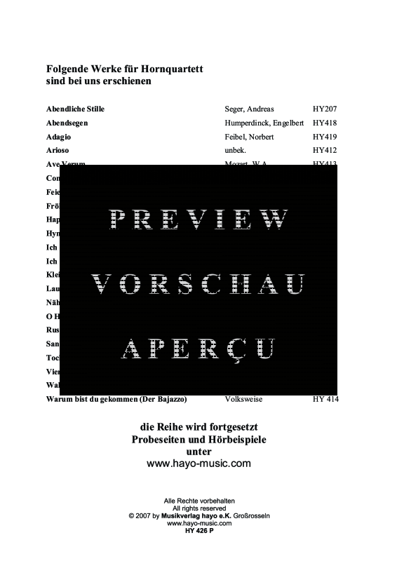 gallery: Kleines Präludium, , (Horn Quartett)