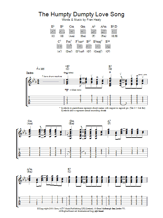 Produktgalerie: Seite 1 von 1 The Humpty Dumpty Love Song, Travis, Gitarre