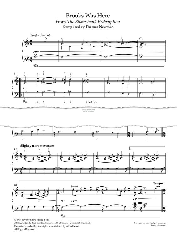 Produktbild zu: Brooks Was Here (from 'The Shawshank Redemption')
