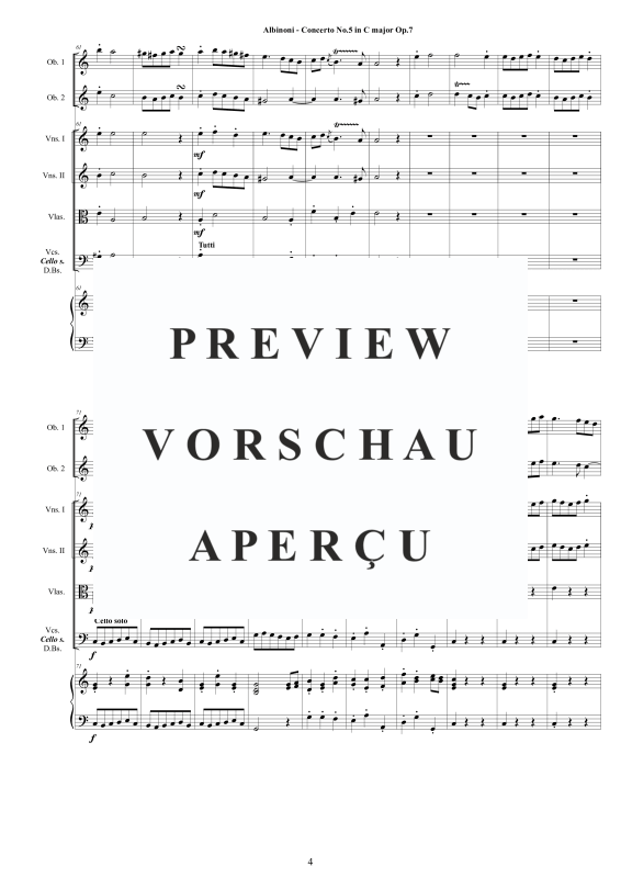 Product gallery: Page 5 of 11 Concerto No.5 in C-Dur Op.7, , 2 Solo Oboes, String Ensemble, and Harpsichord (Bc)