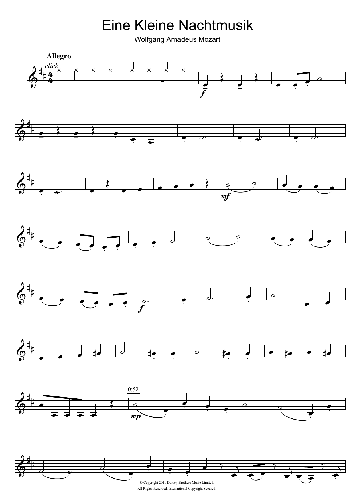 Product gallery: Page 1 of 1 Allegro from Eine Kleine Nachtmusik K525, Wolfgang Amadeus Mozart