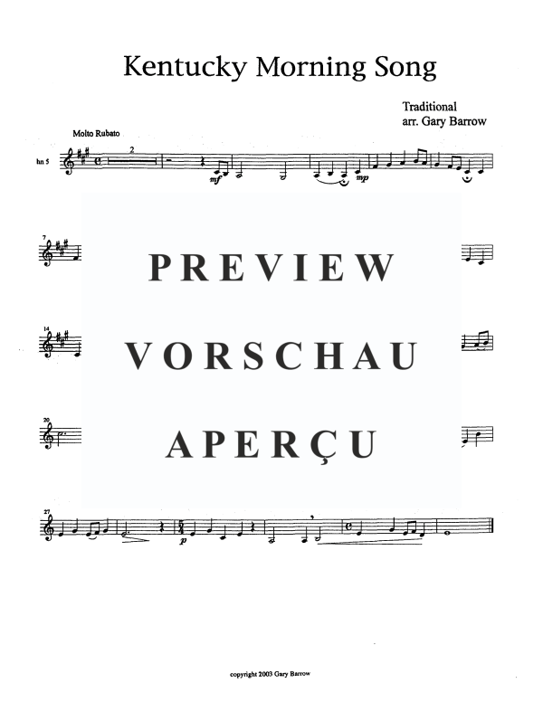 Product gallery: Page 10 of 11 Kentucky Morning Song, , Horn Octet