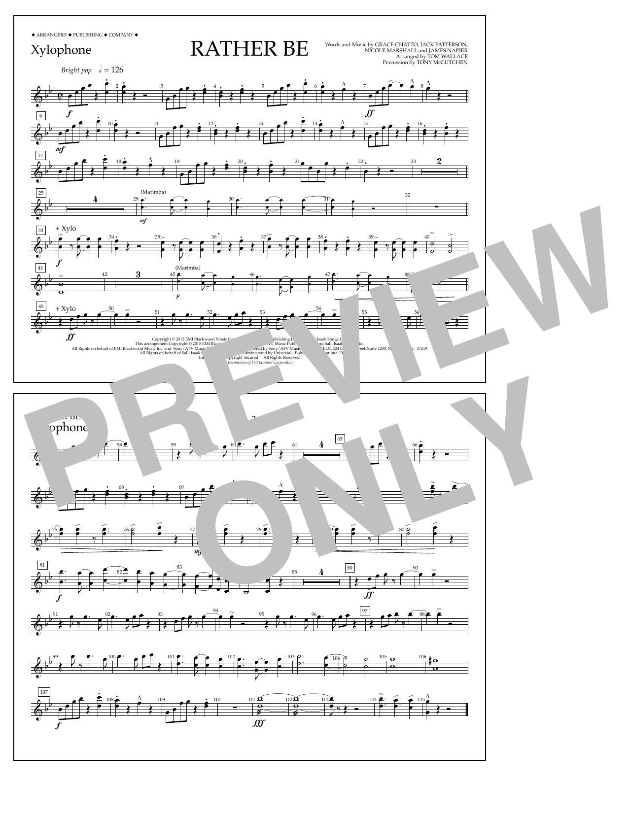 Product picture to: Rather Be - Xylophone