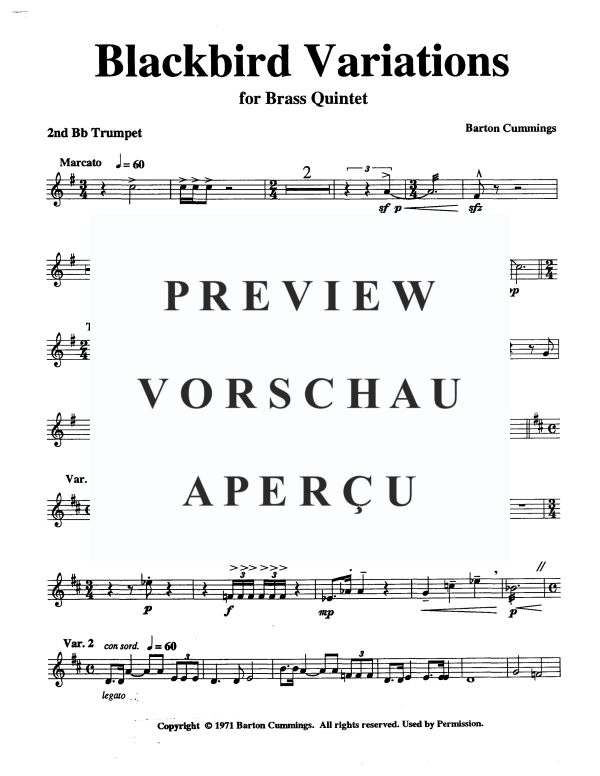 Produktgalerie: Seite 11 von 11 Blackbird Variations, , Blechbläserquintett