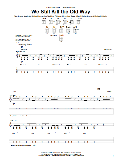 Produktgalerie: Seite 1 von 1 We Still Kill The Old Way, Lostprophets, Gitarre