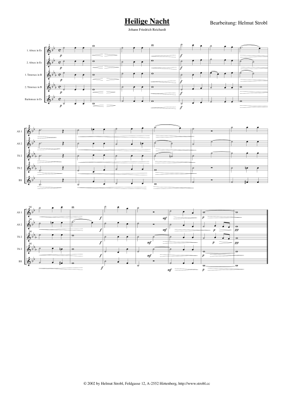 gallery: Heilige Nacht, , Saxophonquintett AATTB