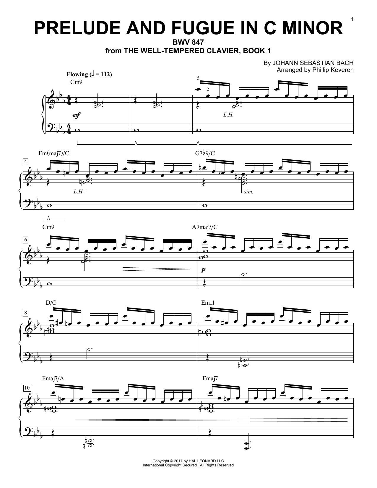 Produktgalerie: Seite 1 von 1 Prelude And Fugue In C Minor, BWV 847 [Jazz version] (arr. Phillip Keveren), Johann Sebastian Bach, Klavier