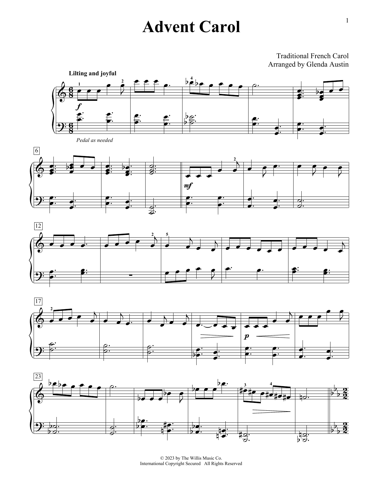Product picture to: Advent Carol (arr. Glenda Austin)