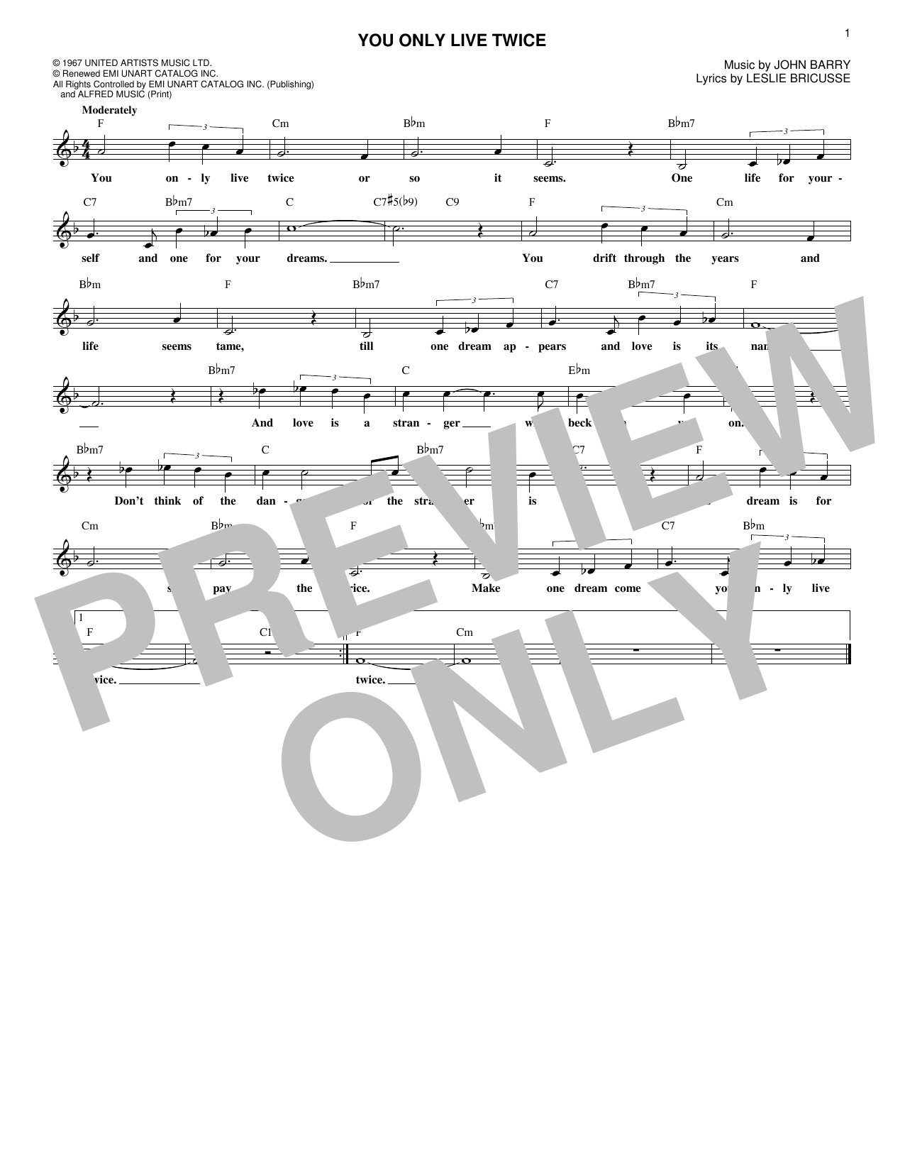 Product gallery: Page 1 of 1 You Only Live Twice, John Barry