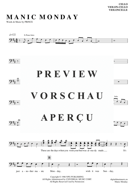 Produktgalerie: Seite 2 von 4 Manic Monday, Bangles, (Violoncello)