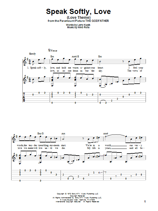 Produktbild zu: Speak Softly, Love (Love Theme)