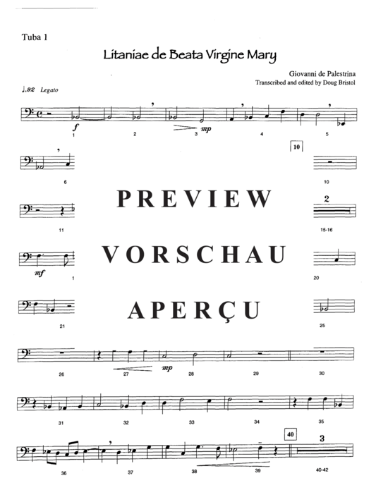 Product gallery: Page 18 of 21 Lianiae de Beata Virgine Mary , , (Tuba Quintet EEETT)