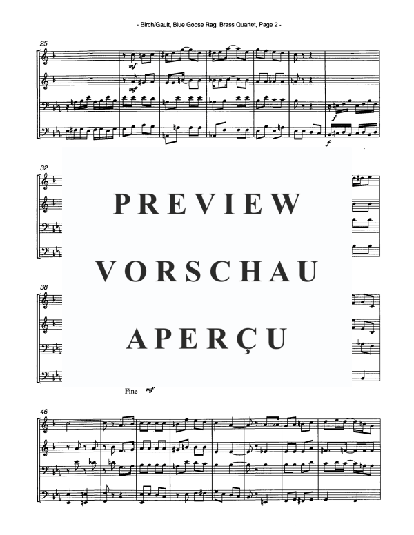 Produktgalerie: Seite 4 von 10 Blue Goose Rag, , Blechbläser Quartett